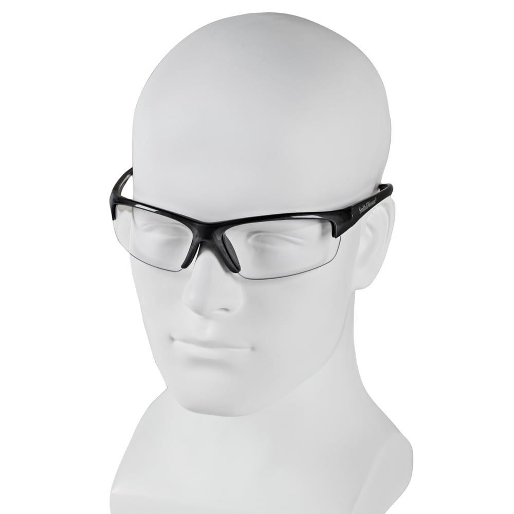 Smith & Wesson Equalizer 21294 Safety Glasses with Clear Lenses worn on display