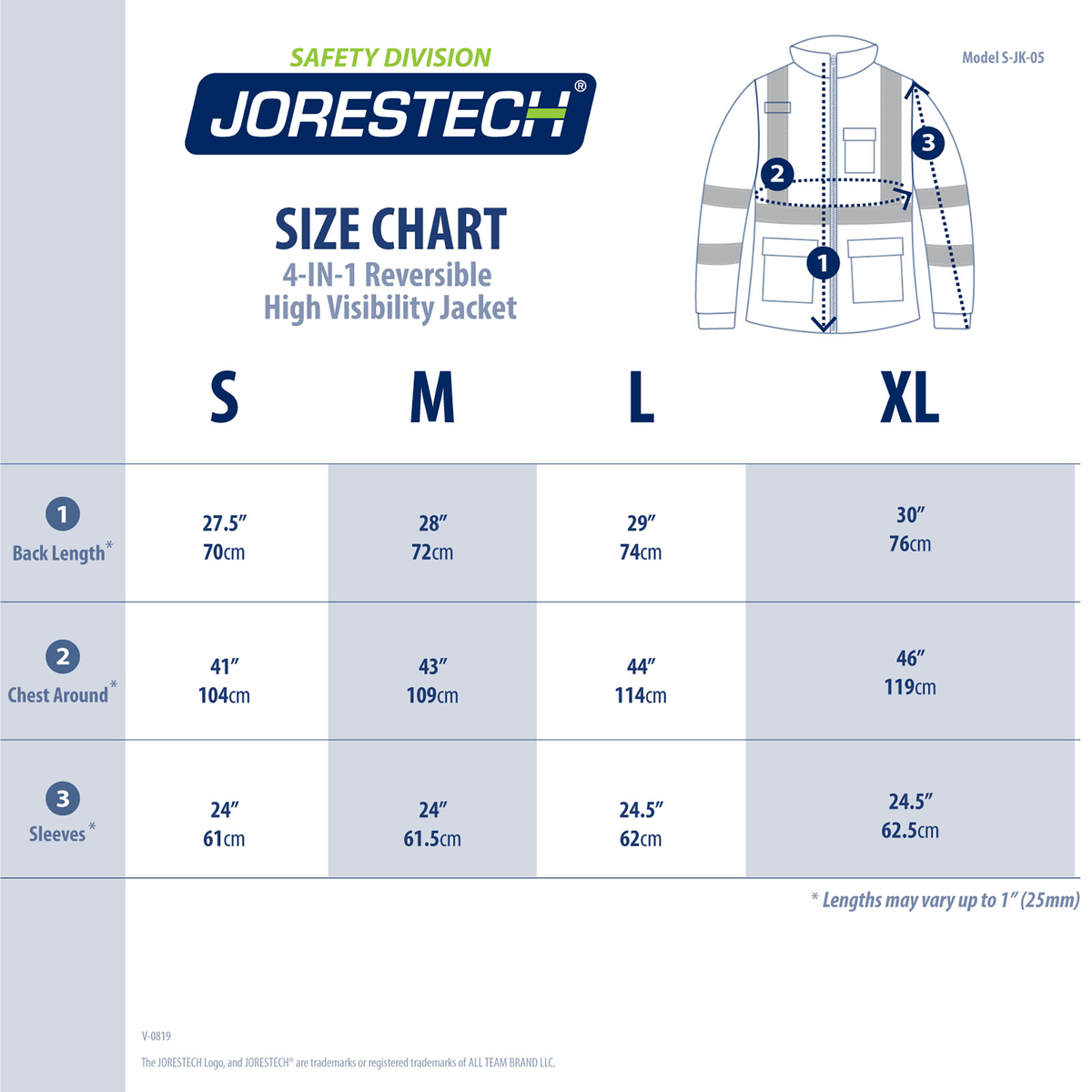Jorestech Women's 4-in-1 Hi-Vis Reversible Safety Jacket with Removable Sleeves