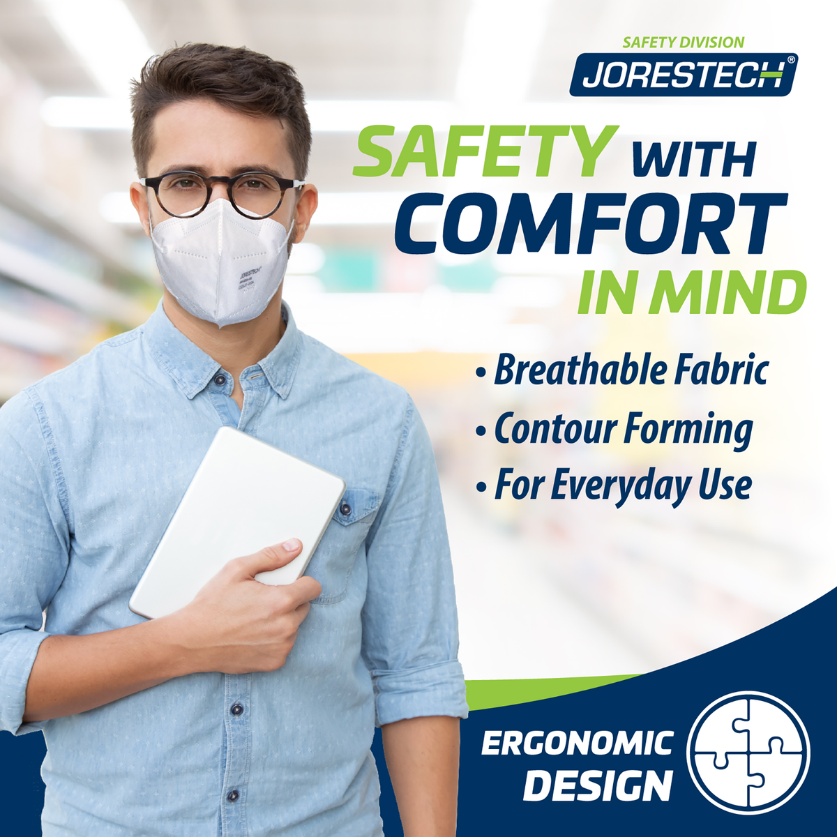 Jorestech 4-Layer KN95 Protective Disposable Face Masks – Pack of 20