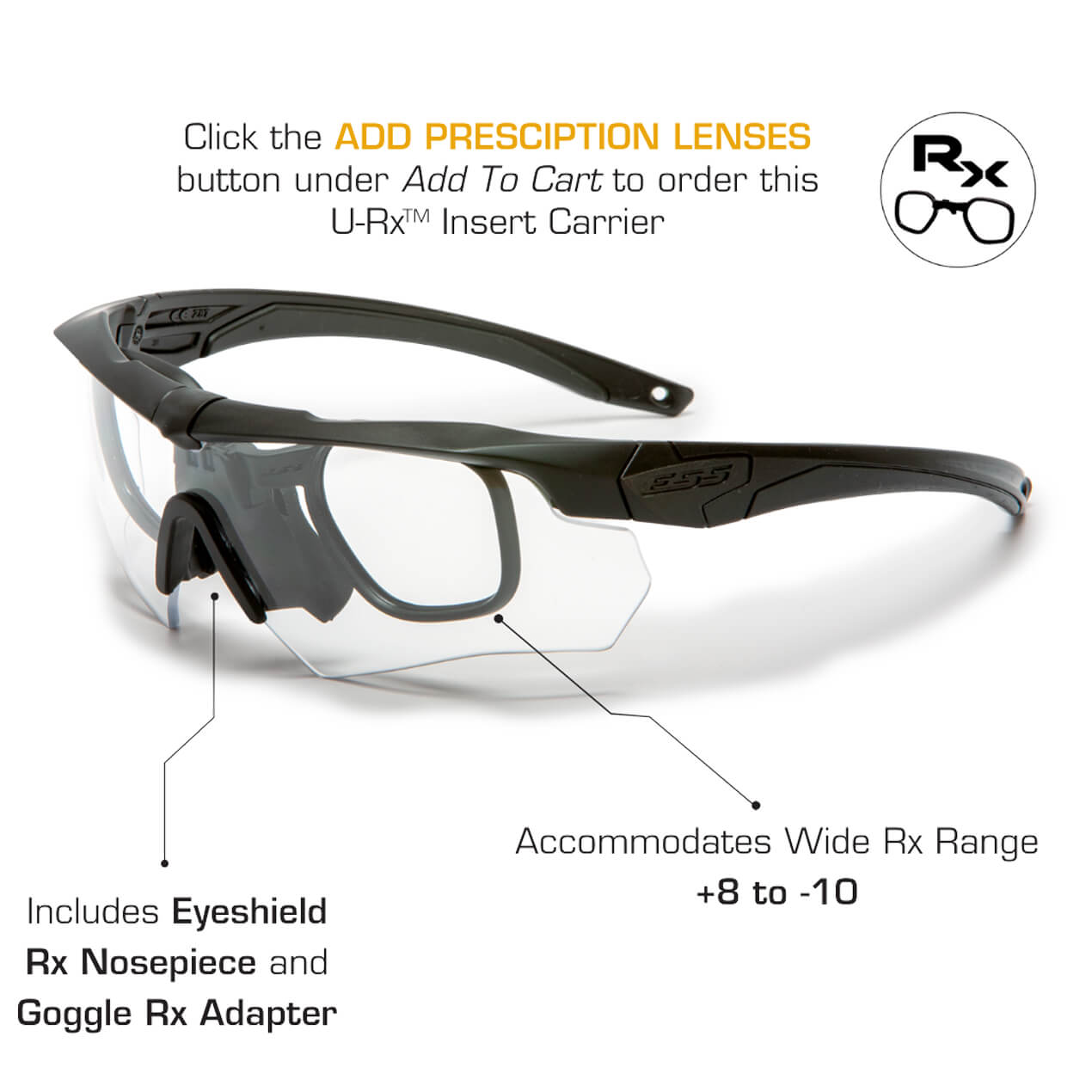 ESS/Oakley URx Prescription Insert for Cross Series, ICE and Oakley M-Frame-Safety Glasses USA-2