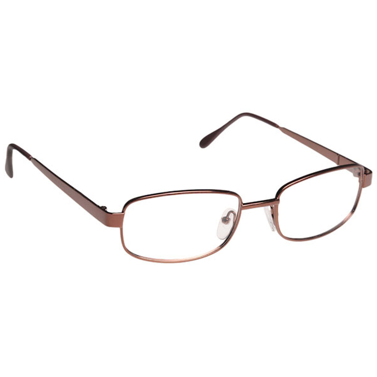 ArmouRx 7014 brown metal full-rim prescription safety glasses, rectangular design.