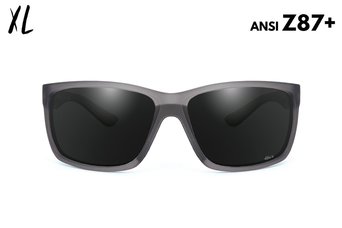 Detour Breach XL Safety Glasses Frosted Gray with Jet Black Polarized Lenses