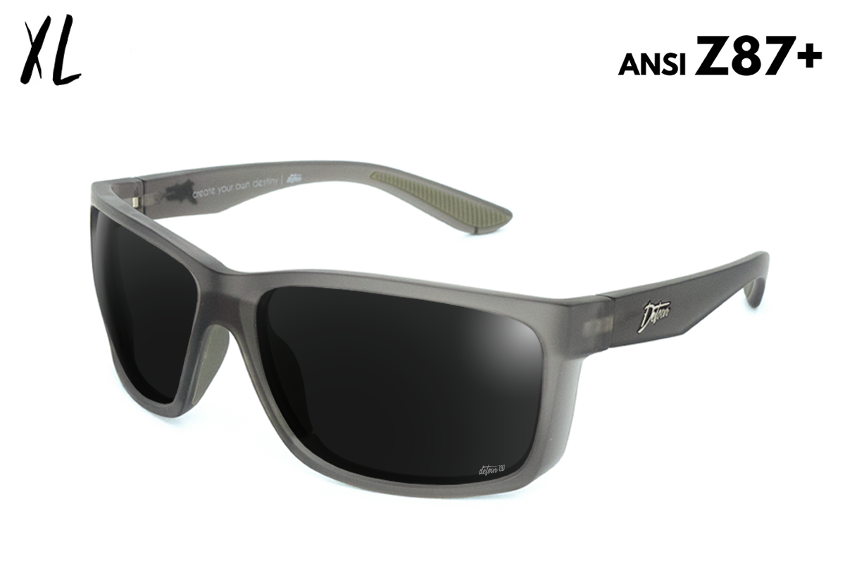 Detour Breach XL Safety Glasses Frosted Gray with Jet Black Polarized Lenses