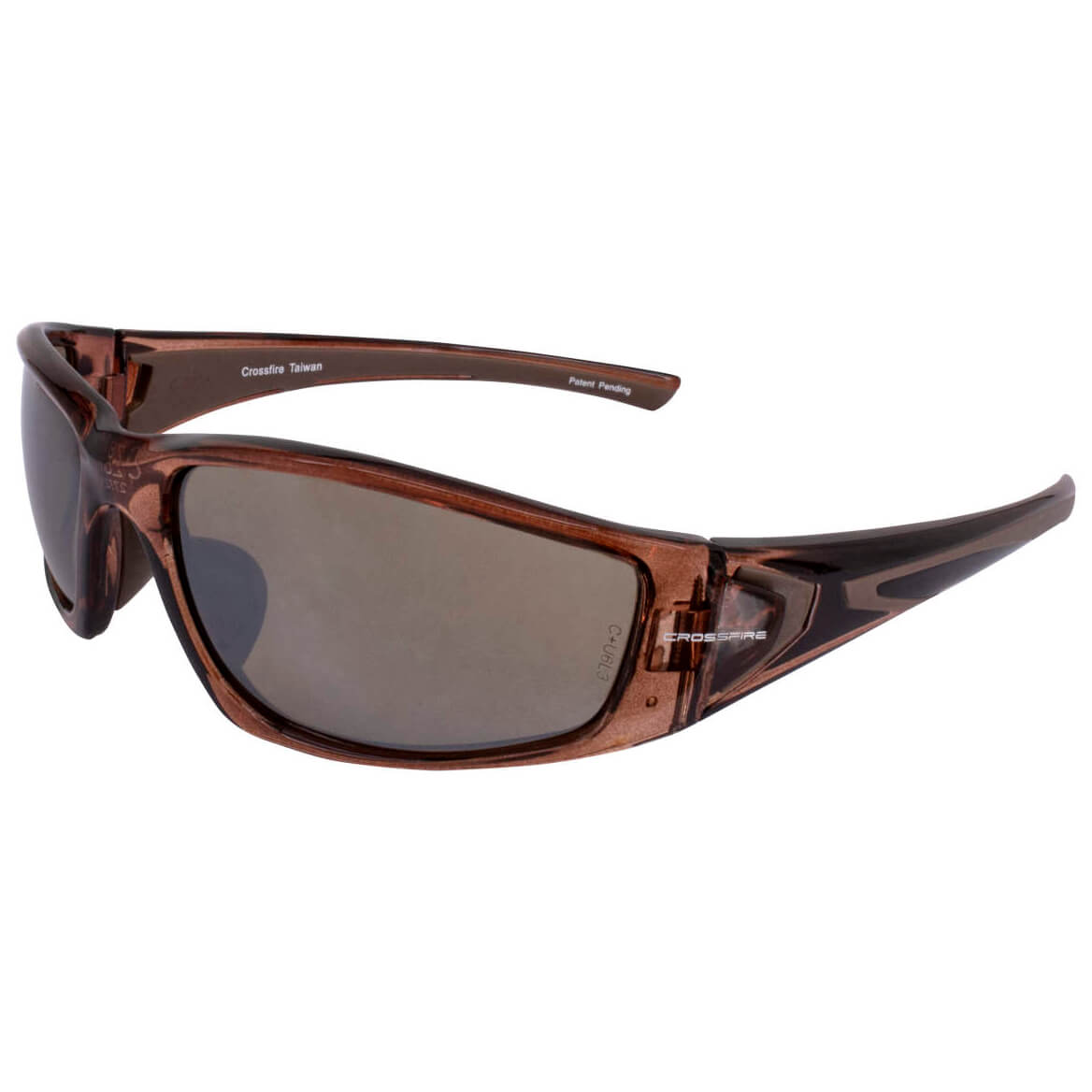 Crossfire RPG Safety Glasses with Crystal Brown Frame and HD Brown Flash Mirror Lens-Safety Glasses USA-1