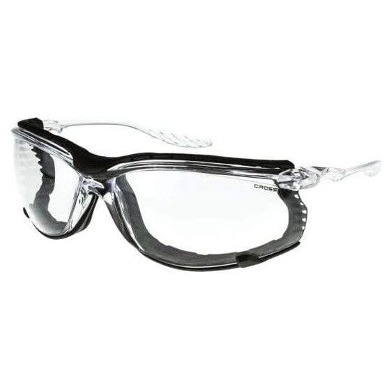 Crossfire 24Seven Safety Glasses with Crystal Clear Frame with Foam and Clear Lens-CF-3854-Safety Glasses USA-1