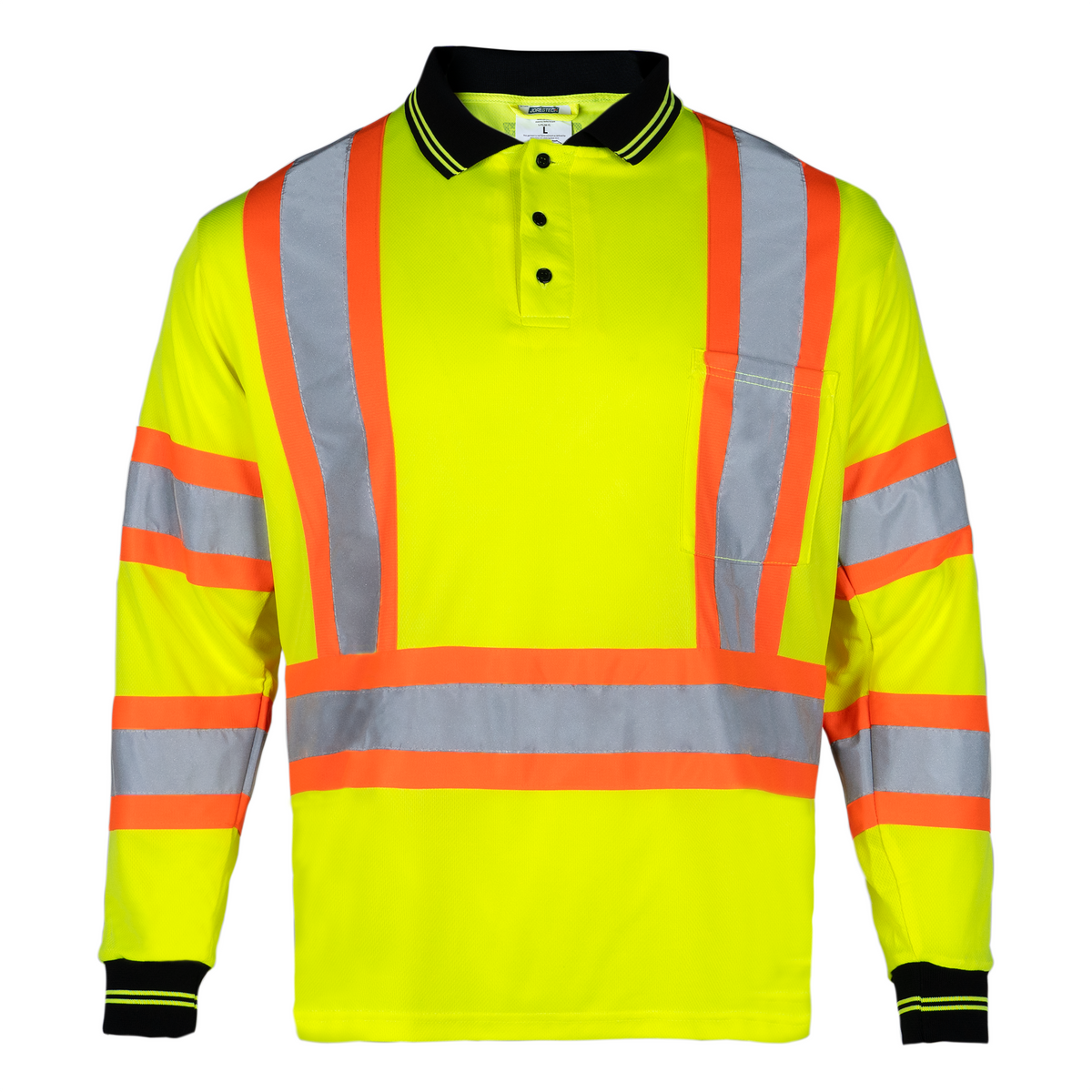 Jorestech Hi-Vis X-Back Reflective Two-Tone Safety Long Sleeve Polo Shirt