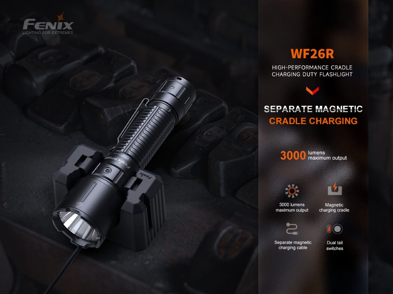 Fenix WF26R Cradle Charging LED Work Flashlight-sku-44858687717672-Safety Glasses USA-7