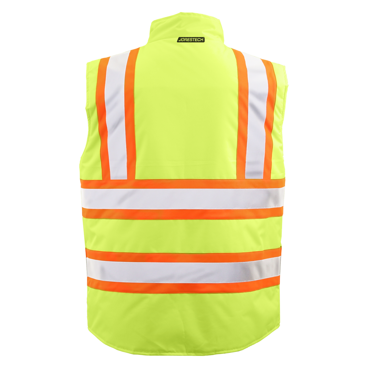Jorestech Hi-Vis Yellow/Black Reversible Insulated Safety Vest with Reflective Strips