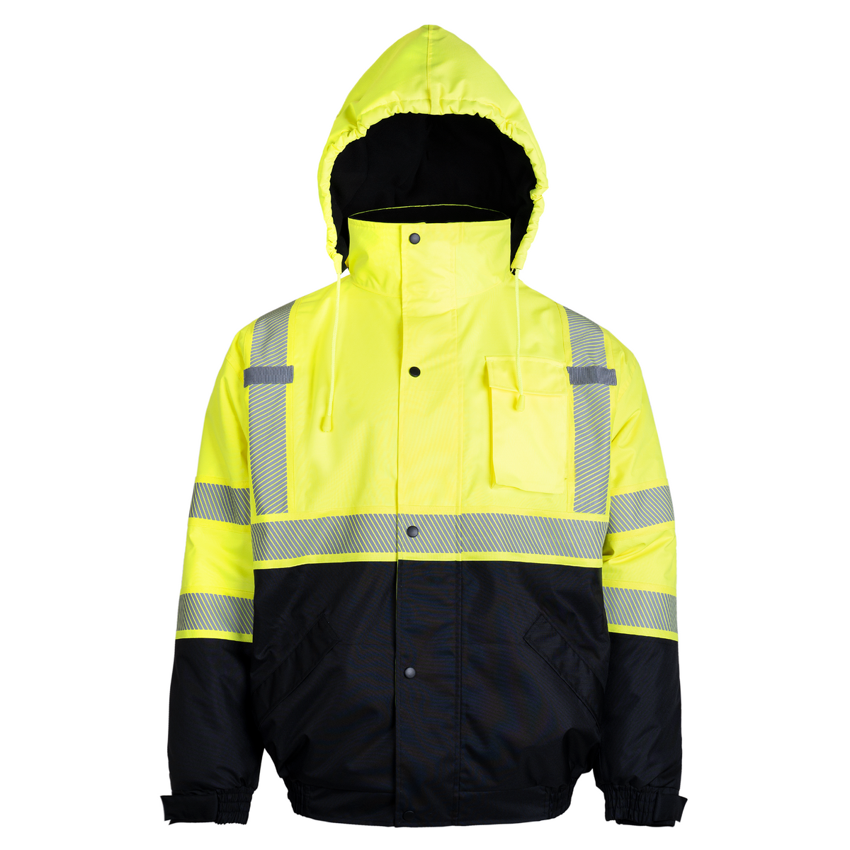 Jorestech Hi-Vis Safety Jacket with Heat-Transfer Reflective Tapes and Removable Hood