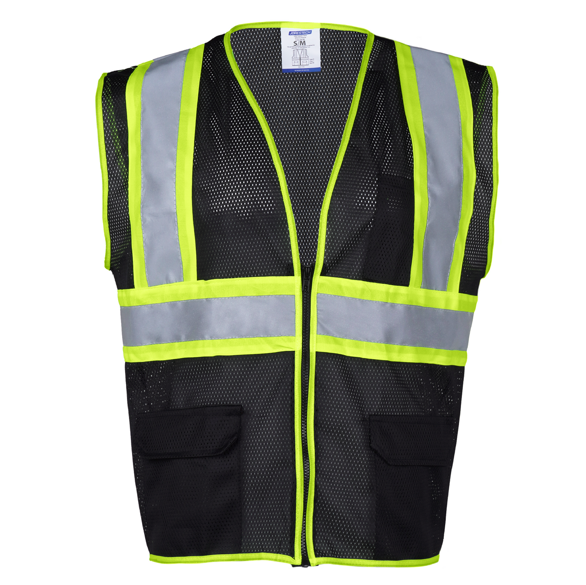 Jorestech Hi-Vis Two-Toned Mesh Safety Vest with 2” Reflective Strips and Pockets