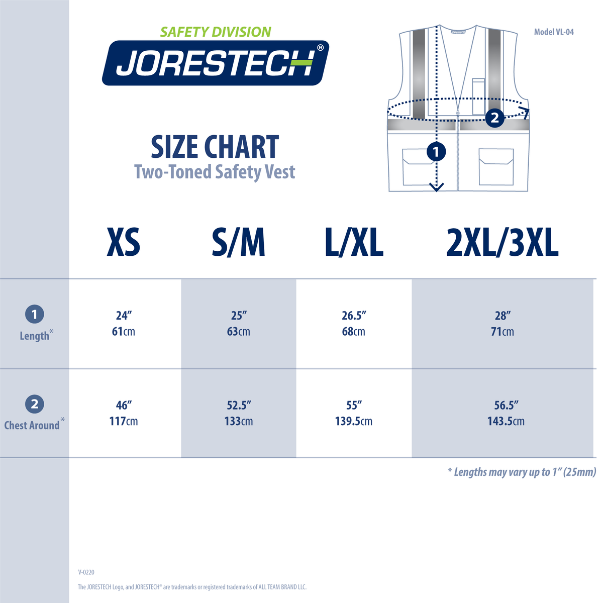Jorestech Hi-Vis Two-Toned Mesh Safety Vest with 2” Reflective Strips and Pockets