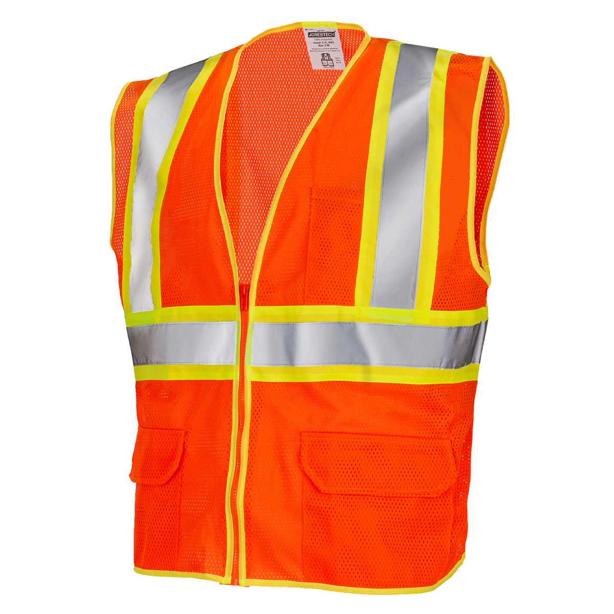 Jorestech Hi-Vis Two-Toned Mesh Safety Vest with 2” Reflective Strips and Pockets