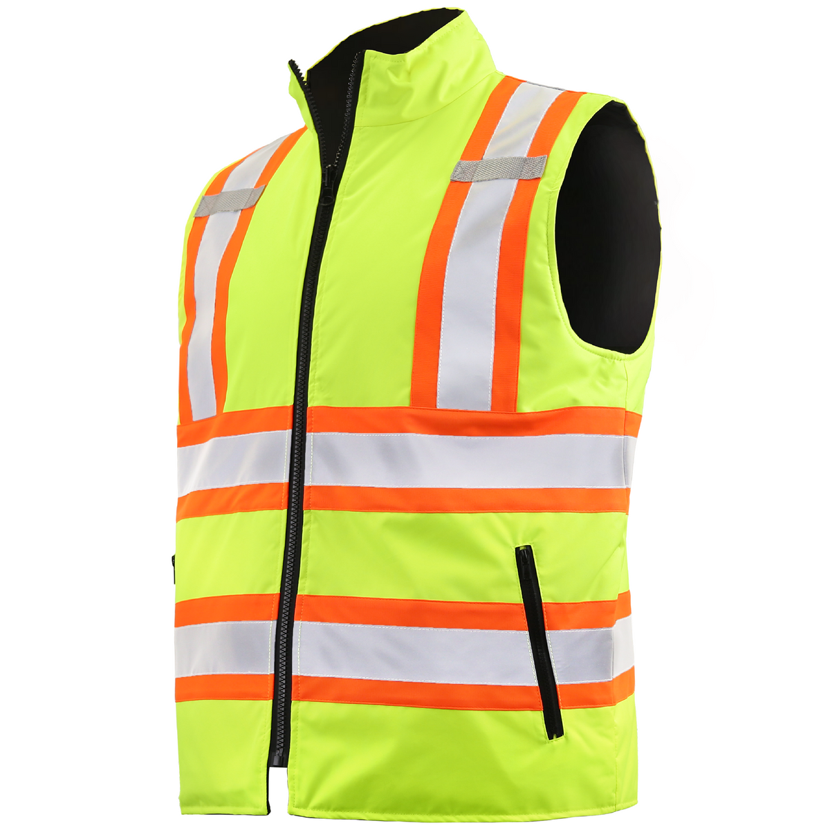 Jorestech Hi-Vis X-Back Reversible Insulated Safety Vest with Reflective Strips