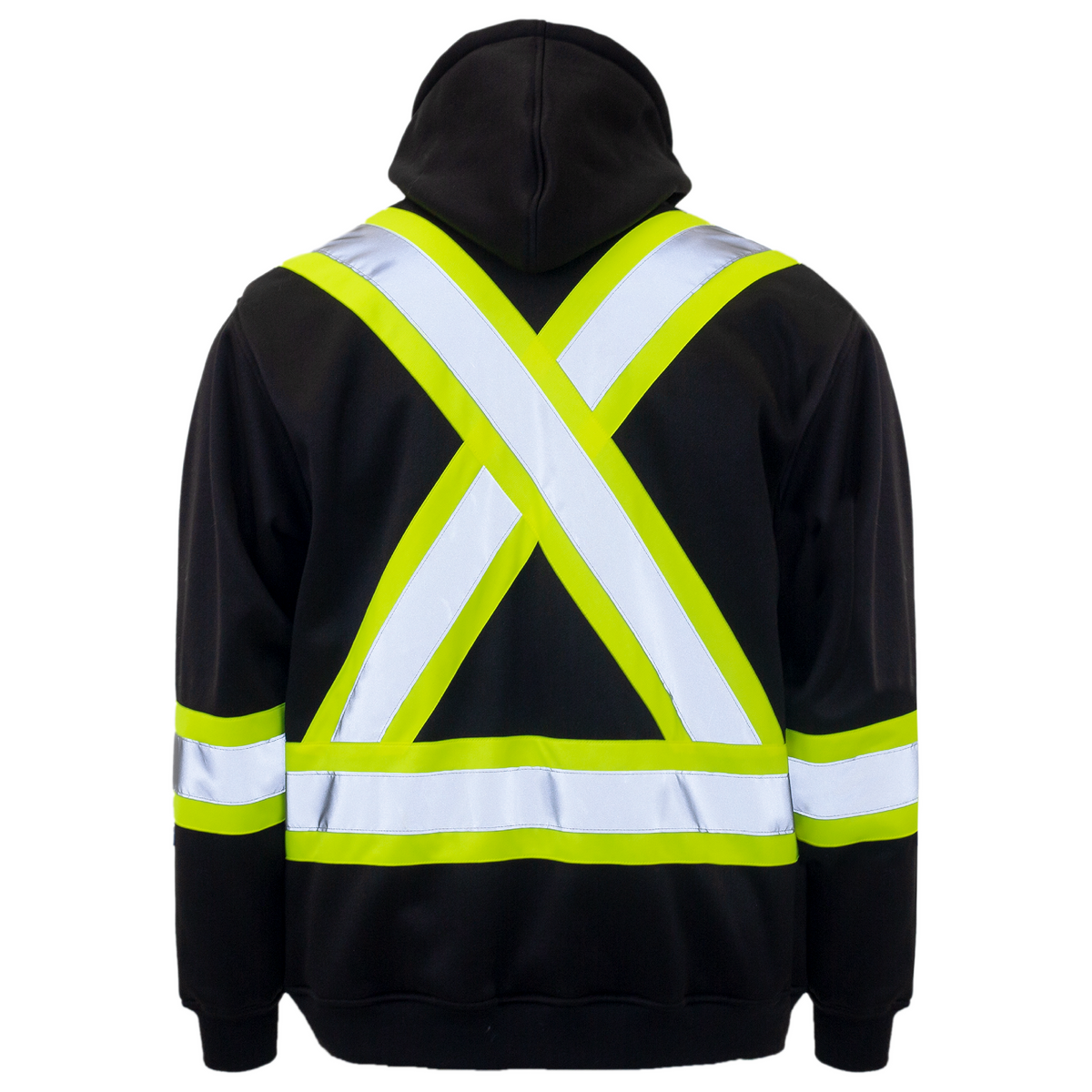 Jorestech Hi-Vis Two-Tone Yellow/Black Safety Hooded Sweatshirt with Reflective Stripes