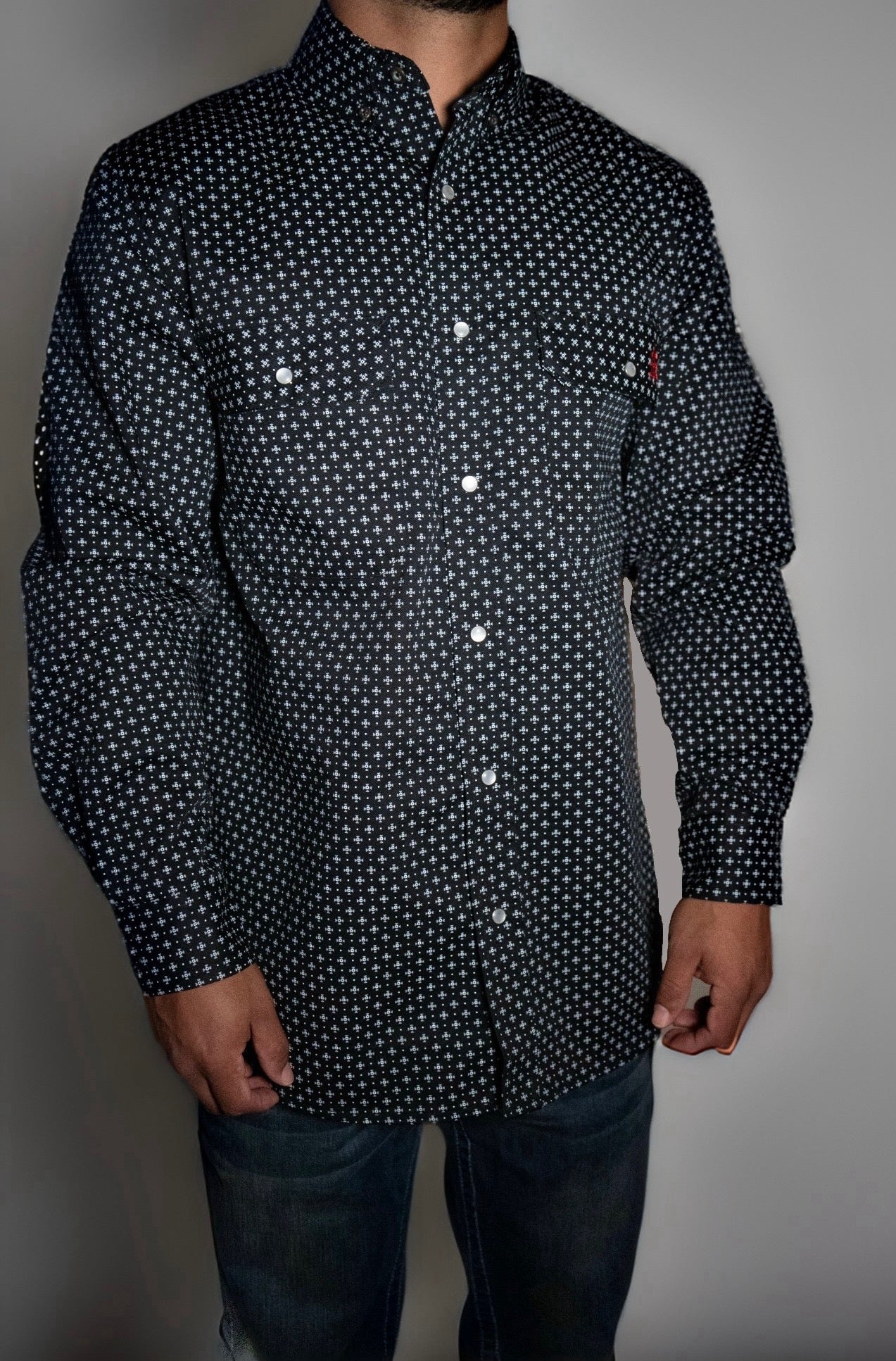 Static FR Flame-Resistant Work Shirt Pearl Snap - Reaper Black-Safety Glasses USA-3