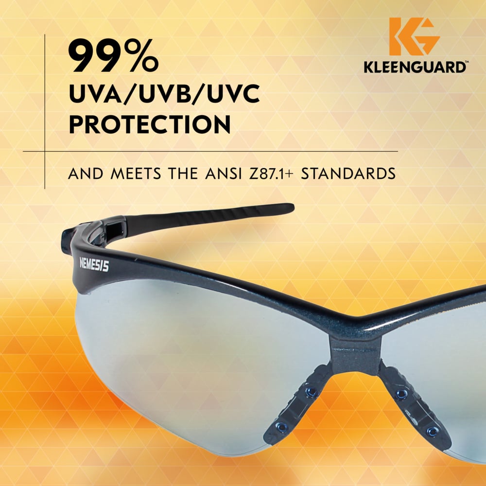 KleenGuard Nemesis Safety Glasses with Blue Frame and Light Blue Lens-19639-Safety Glasses USA-3