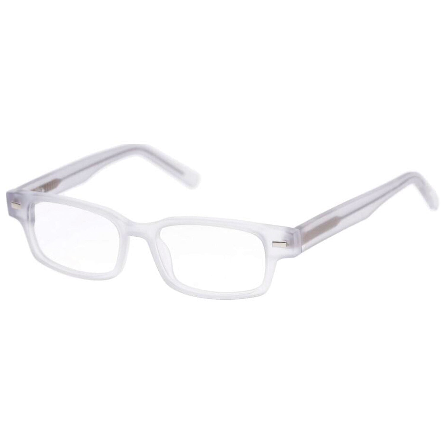 OnGuard OG014 clear matte rectangular prescription safety glasses with side shields, ANSI Z87.1 certified.
