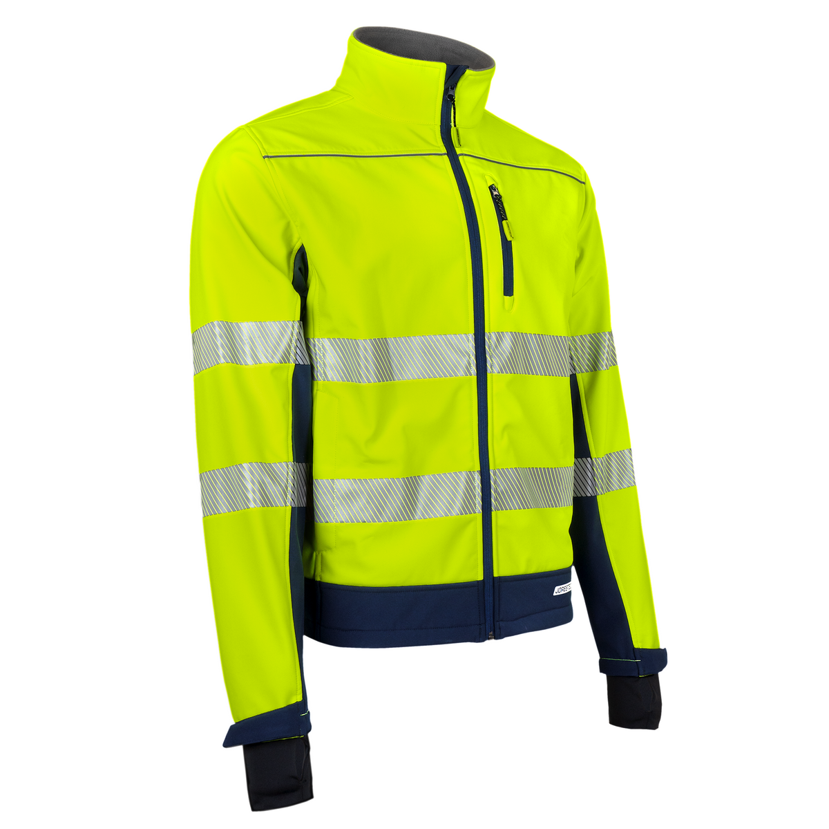 Jorestech Hi-Vis Softshell Water-Repellent Fleece-Lined Safety Jacket with Reflective Strips