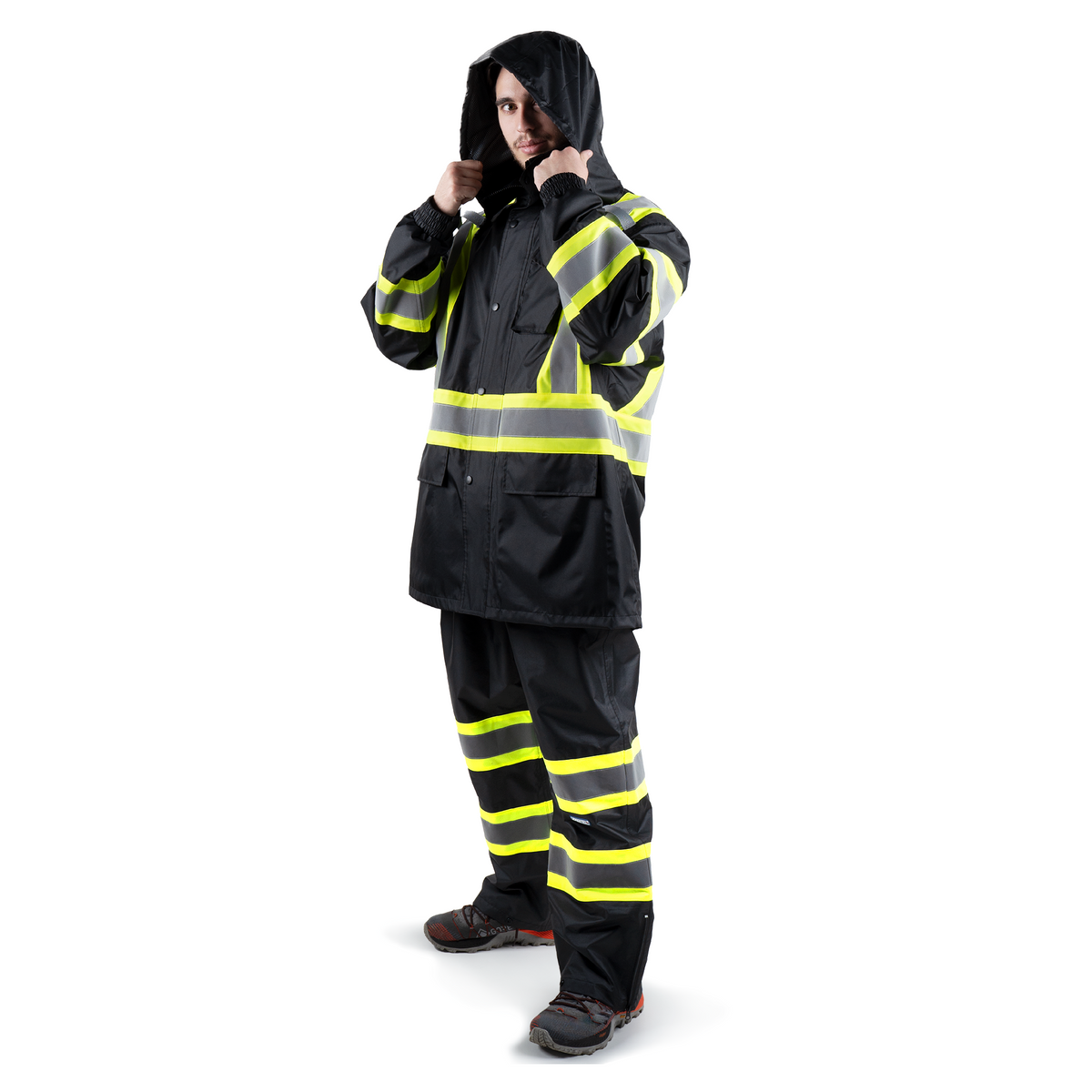 Jorestech Hi-Vis Two-Tone Rain Set with X Reflective Strips On Back