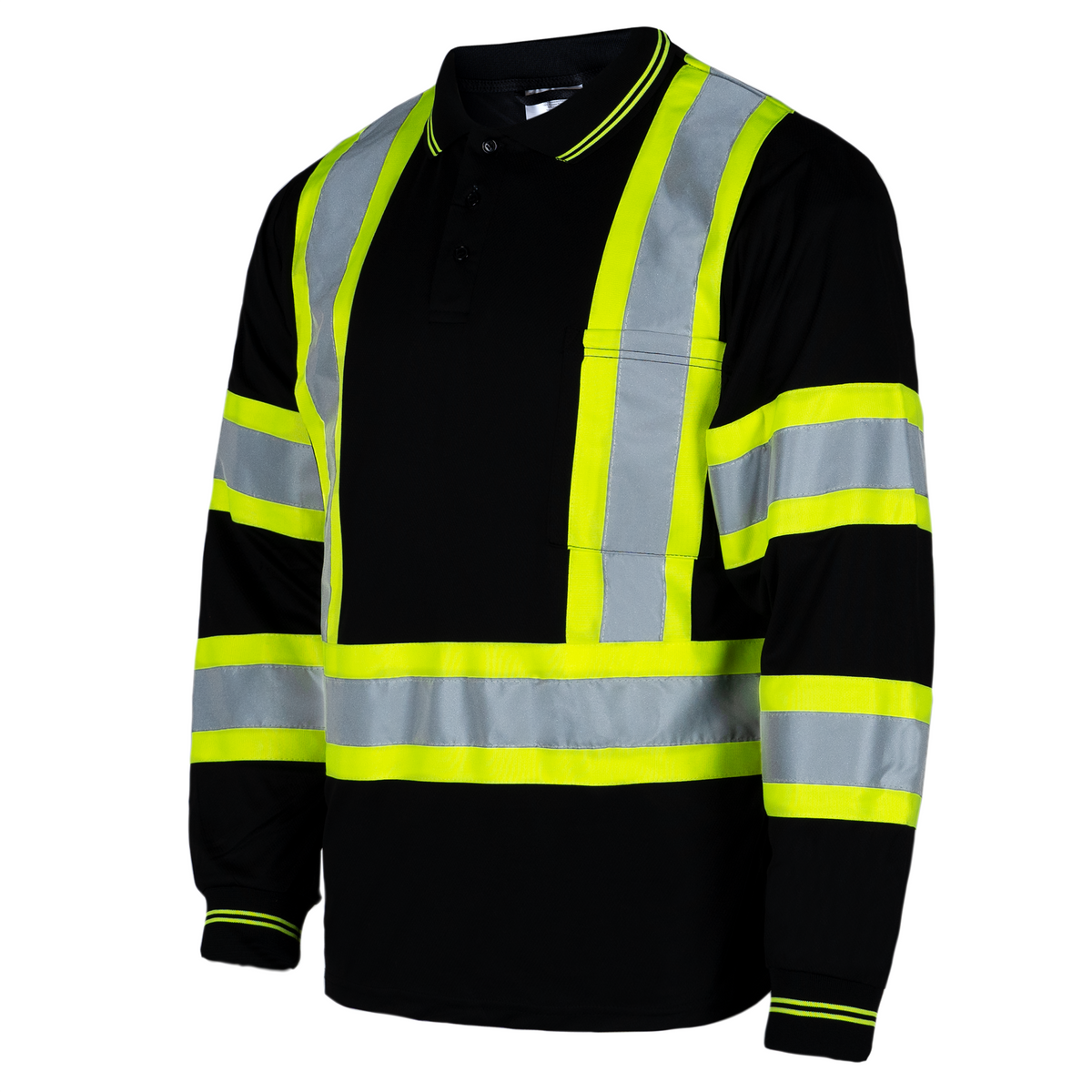 Jorestech Hi-Vis X-Back Reflective Two-Tone Safety Long Sleeve Polo Shirt