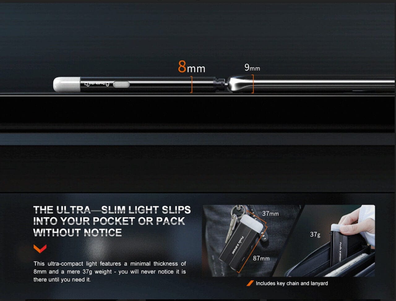 Fenix E-SPARK Ultra-Thin Powerbank LED Flashlight-sku-44858670416168-Safety Glasses USA-8