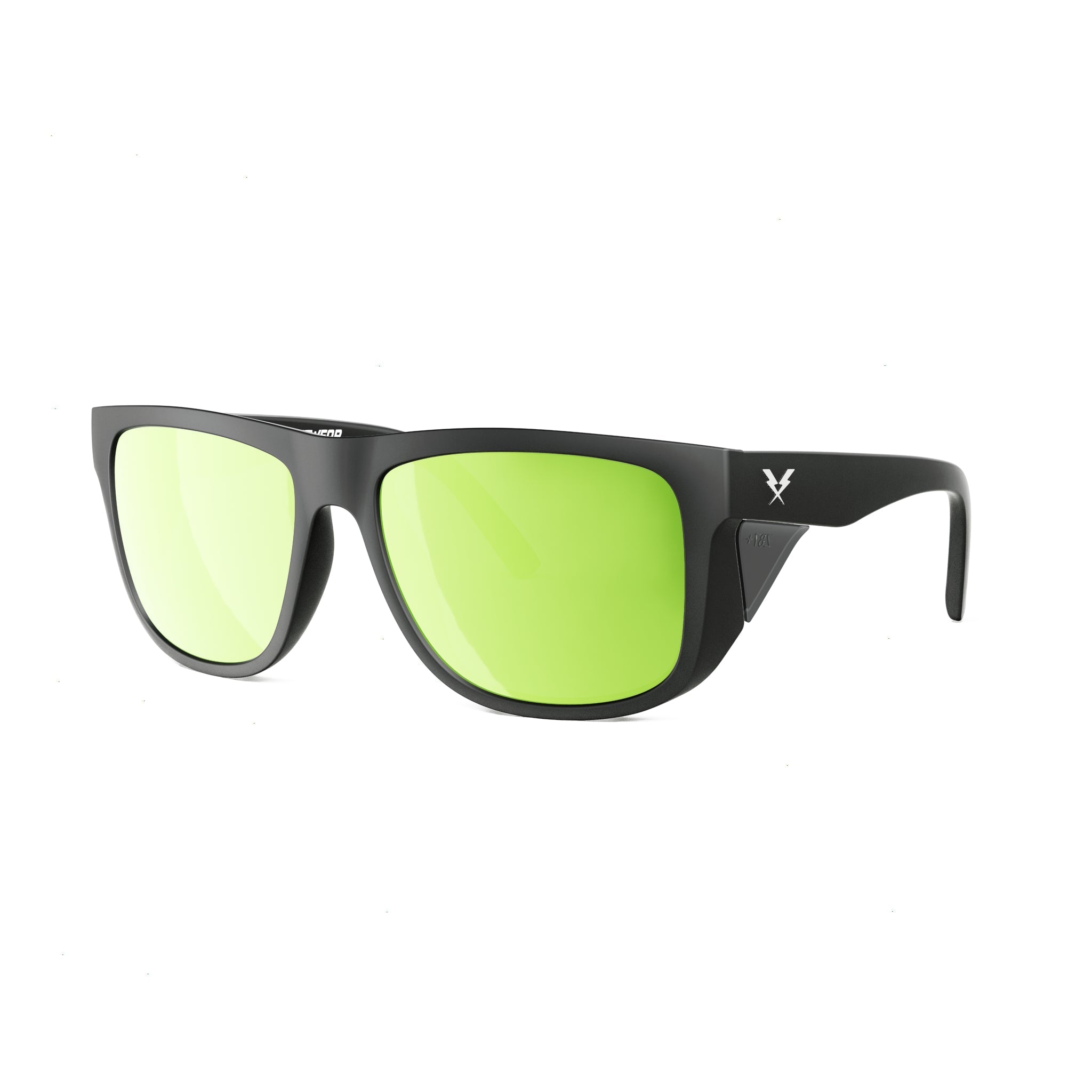 CO Eyewear A Phase Z87+ Safety Glasses Matte Black with Mirrored Lenses-green-Polarized Green Mirror Lens-Safety Glasses USA-3