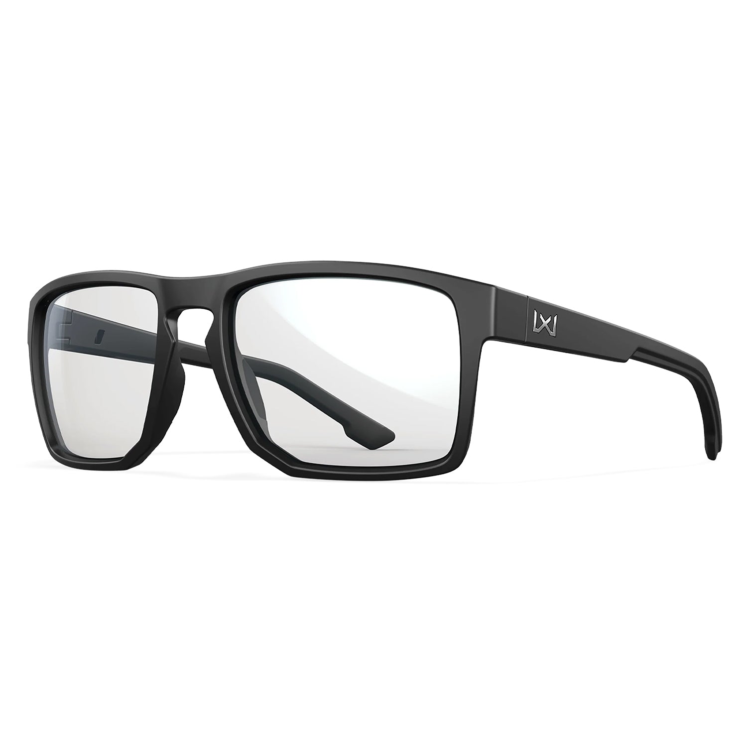 Wiley X Founder Worksight prescription safety glasses with matte black Triloid nylon frame.
