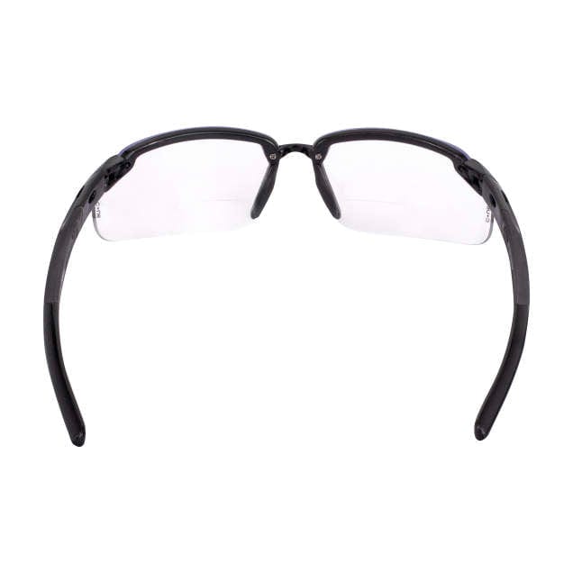 Crossfire ES5 Bifocal Safety Glasses with Pearl Gray Frame and Clear Lens Inside Lens View