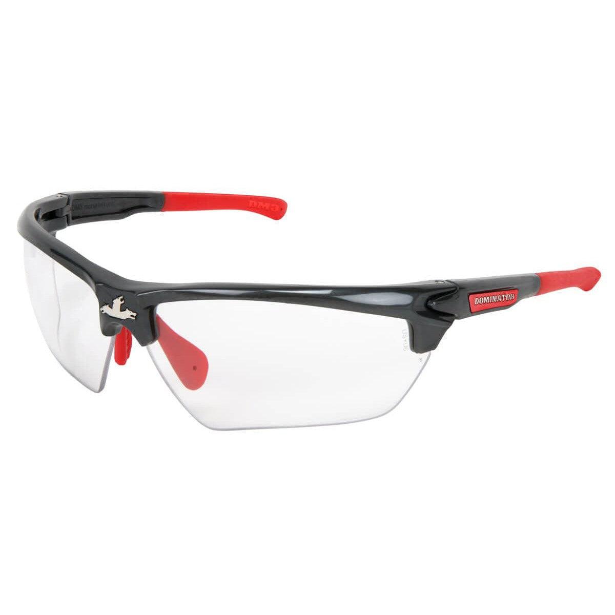Crews Dominator 3 Safety Glasses with Gunmetal Colored Frame and Clear Anti-Fog Lens DM1310PF