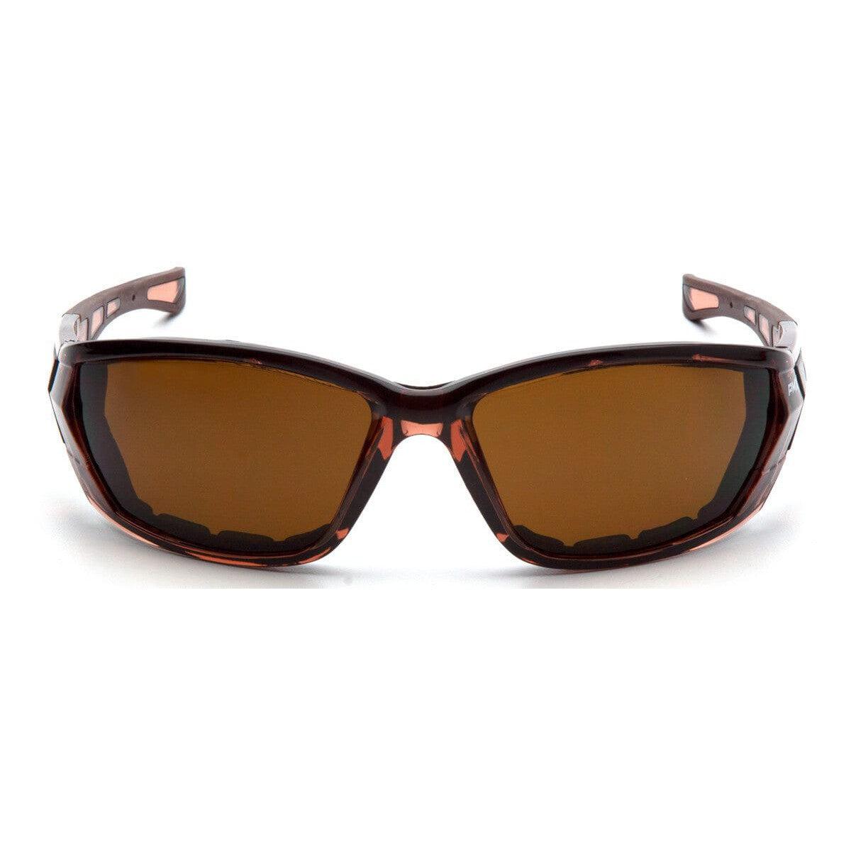 Pyramex Atrex Safety Glasses with Padded Translucent Brown Frame and Coffee Anti-Fog Lens STB10815D - Front View