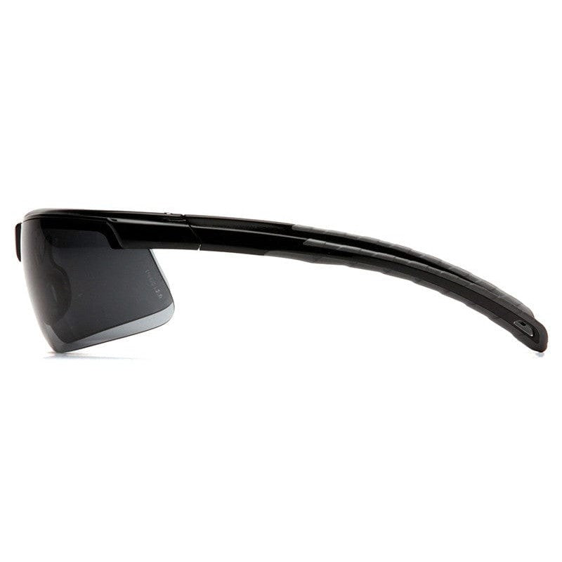Pyramex Ever-Lite Safety Glasses with Black Frame and Gray Anti-Fog Lenses - Side View