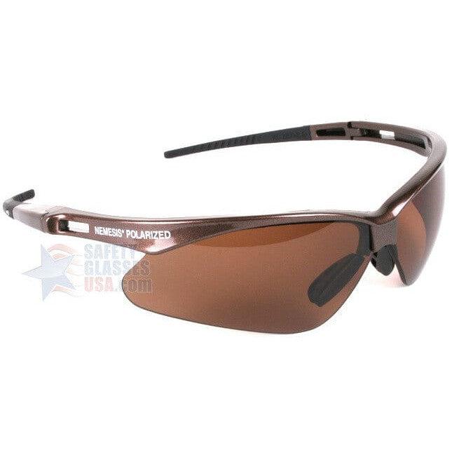 KleenGuard Nemesis Polarized Safety Glasses with Brown Frame and Brown Lens Right Side View