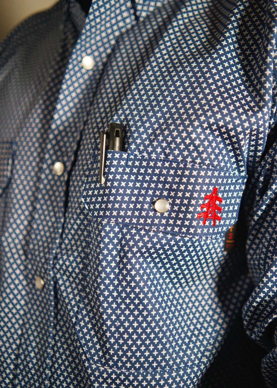 Static FR Flame-Resistant Pearl Snap Work Shirt - Honor Navy