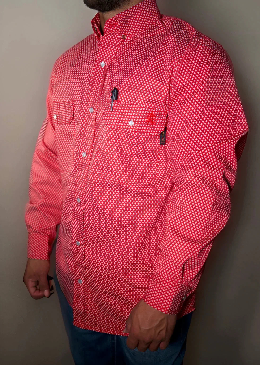Static FR Flame-Resistant Pearl Snap Work Shirt - Alpha Red