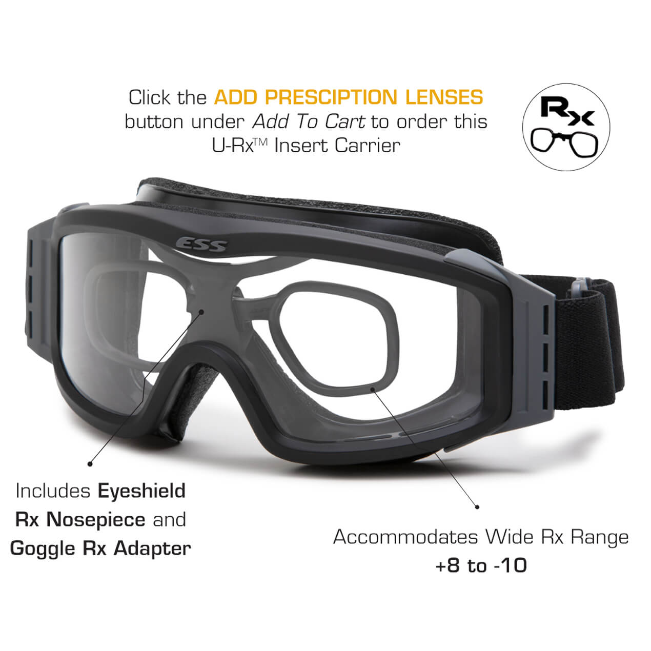 ESS/Oakley URx Prescription Insert for Cross Series, ICE and Oakley M-Frame-Safety Glasses USA-6