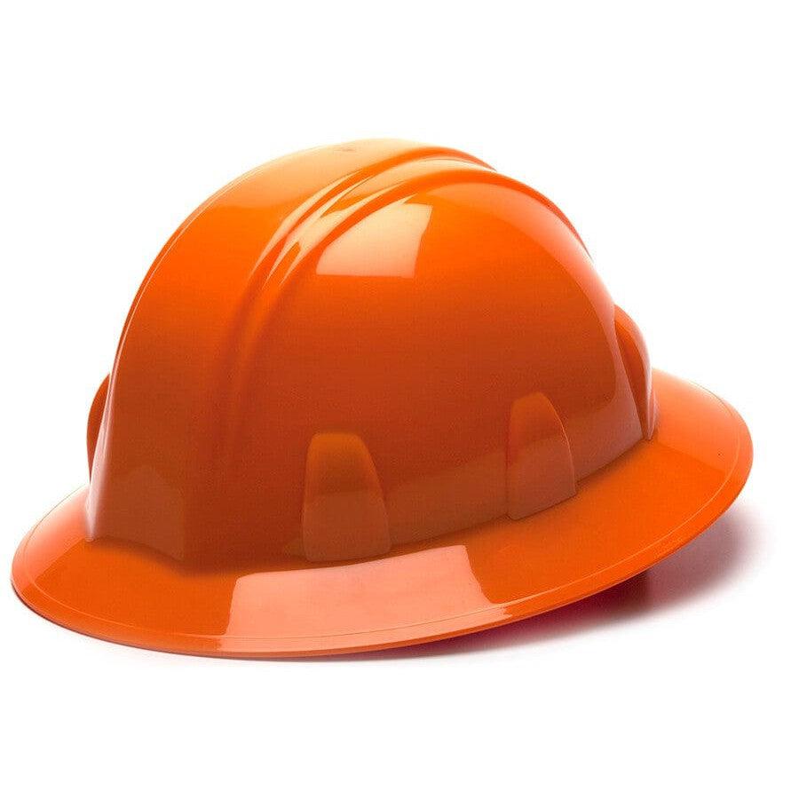 Pyramex Full Brim Hard Hat with 4-Point Ratchet Suspension-Orange-HP24140-Safety Glasses USA-4