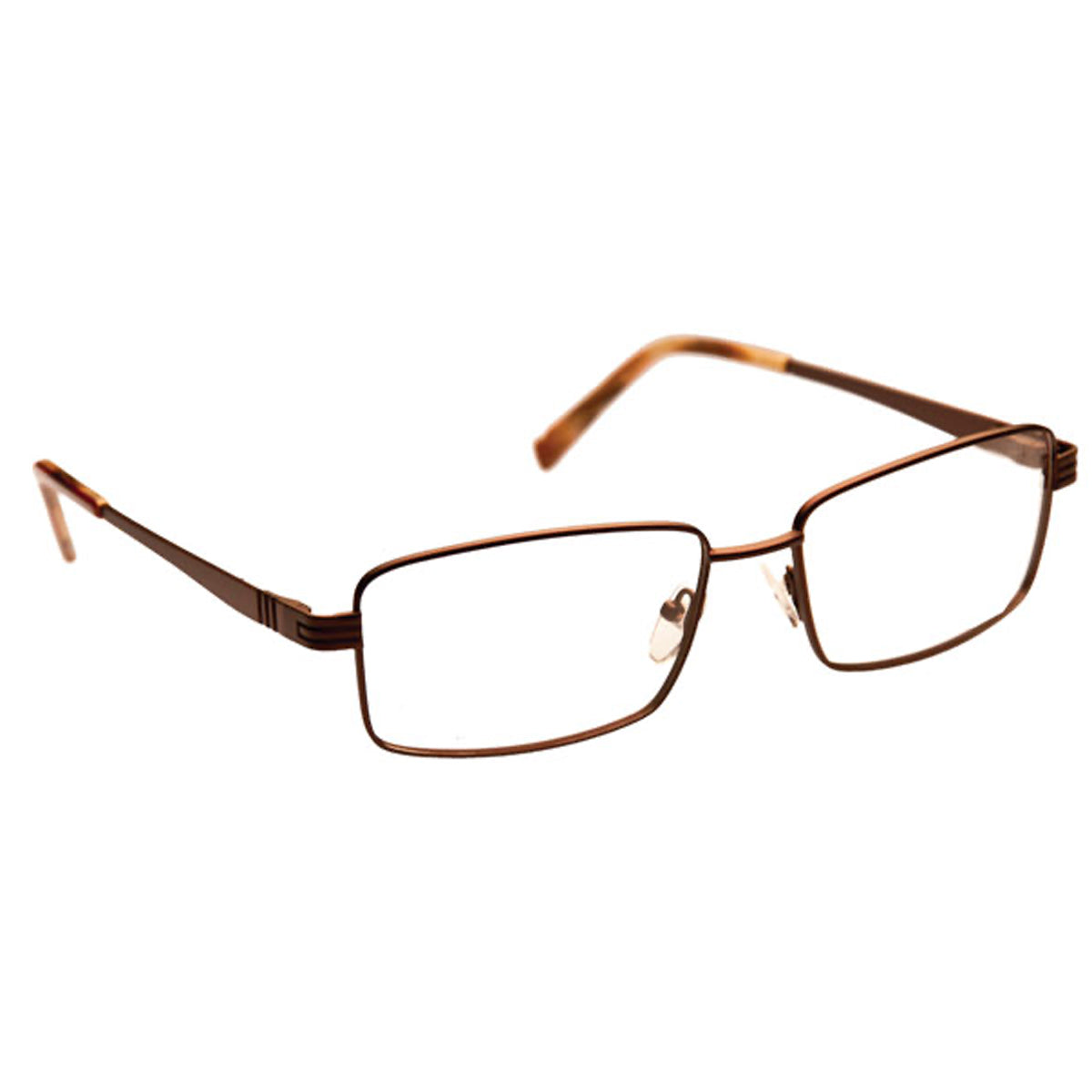 ArmouRx 8002 brown titanium full-rim prescription safety glasses, rectangular design.
