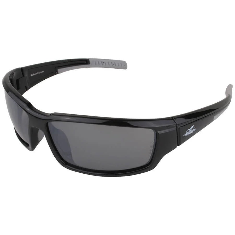 Bullhead Maki Safety Glasses-BH145712-Black Frame - Polarized Silver Mirror Lens-Safety Glasses USA-12