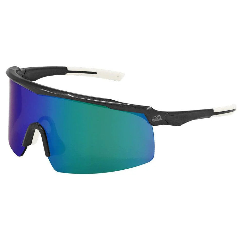 Bullhead Whipray Safety Glasses-BH32916PFT-Gray Frame - Green Mirror Anti-Fog Lens-Safety Glasses USA-13