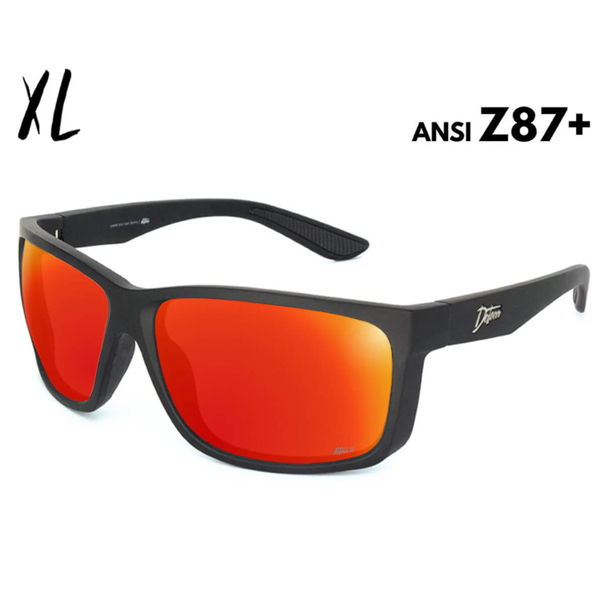 Detour Breach XL Z87+ Safety Glasses with Matte Black Frame and Polarized Red Sunset Lens-Safety Glasses USA-1
