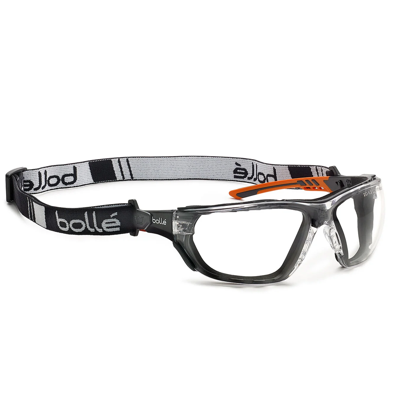 Bolle Ness Plus Universal Strap Installed on the Ness Plus Safety Glasses