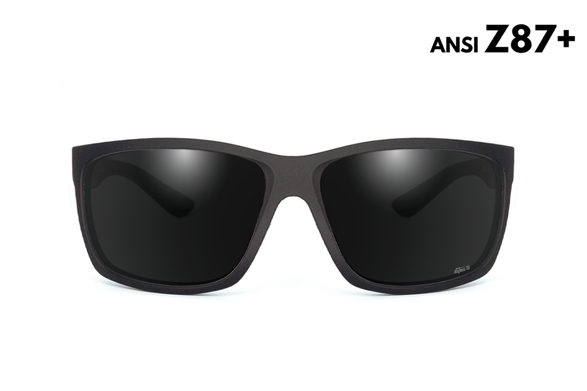 Detour Breach Reader Safety Glasess Matte Black with Jet Black Polarized Lenses