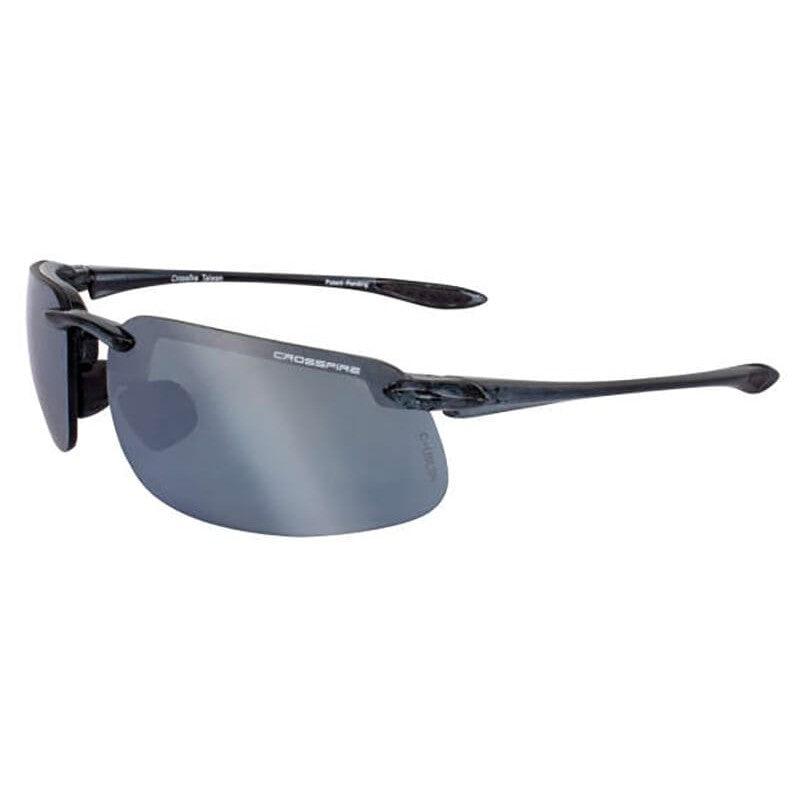 Crossfire ES4 Safety Glasses with Crystal Black Frame and Silver Mirror Polarized Lens-CF-21427-Safety Glasses USA-1