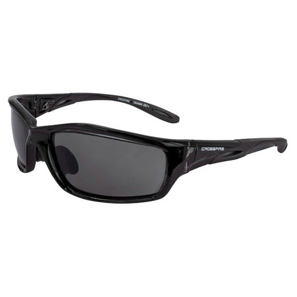 Crossfire Infinity Safety Glasses with Crystal Black Frame and Smoke Lens-CF-241-Safety Glasses USA-1