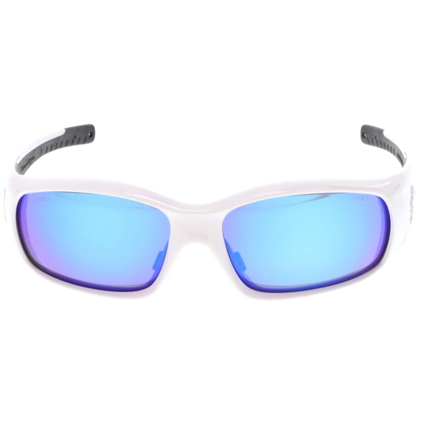 MCR Safety Swagger Safety Glasses with White Frame and Blue Diamond Mirror Lens-Safety Glasses USA-2