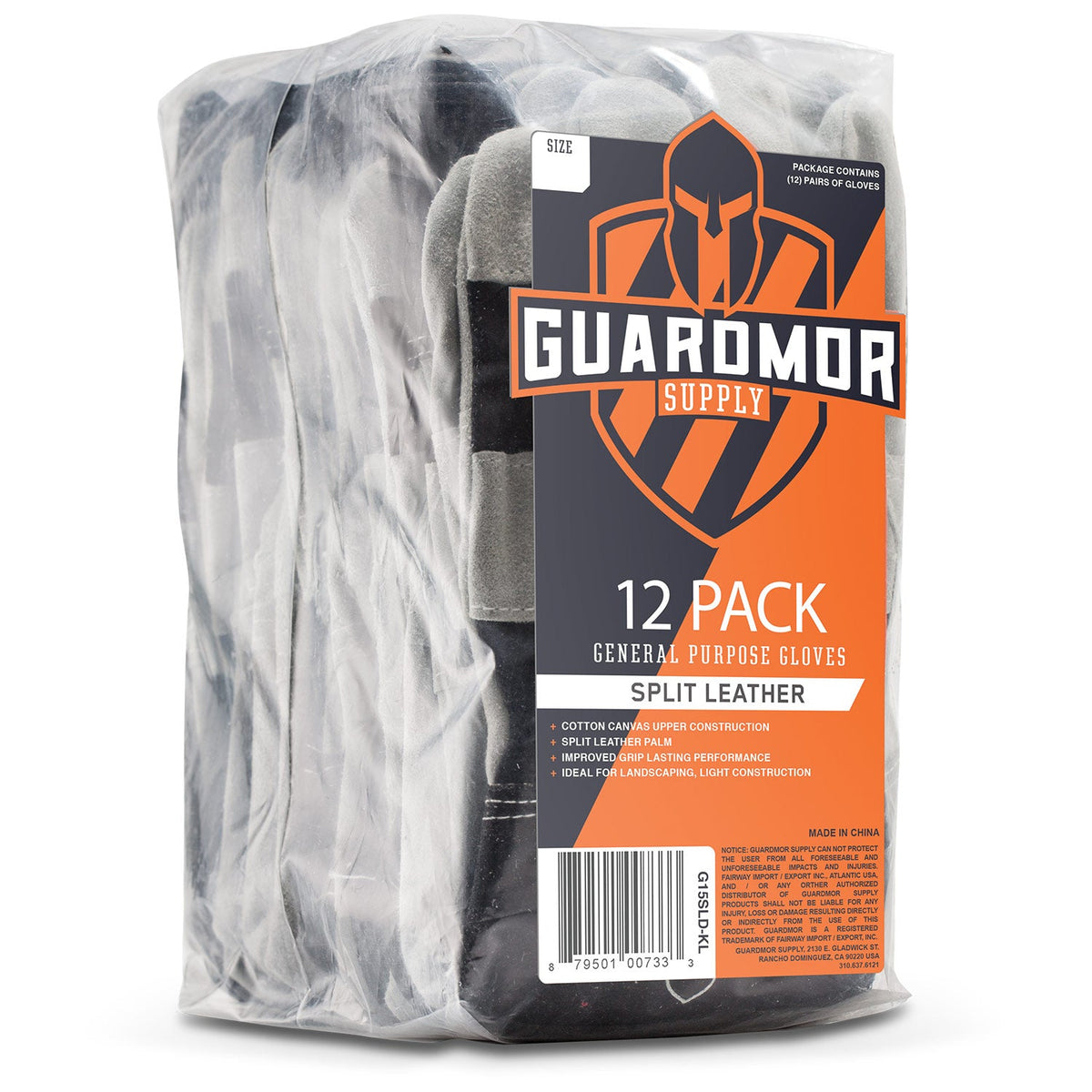 Lift Safety Split-Leather Gloves - 12 Pack