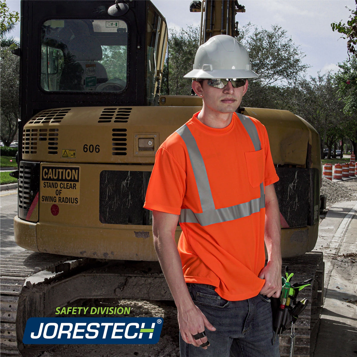 Jorestech Hi-Vis Heat Transfer Reflective Safety Pocket Shirt