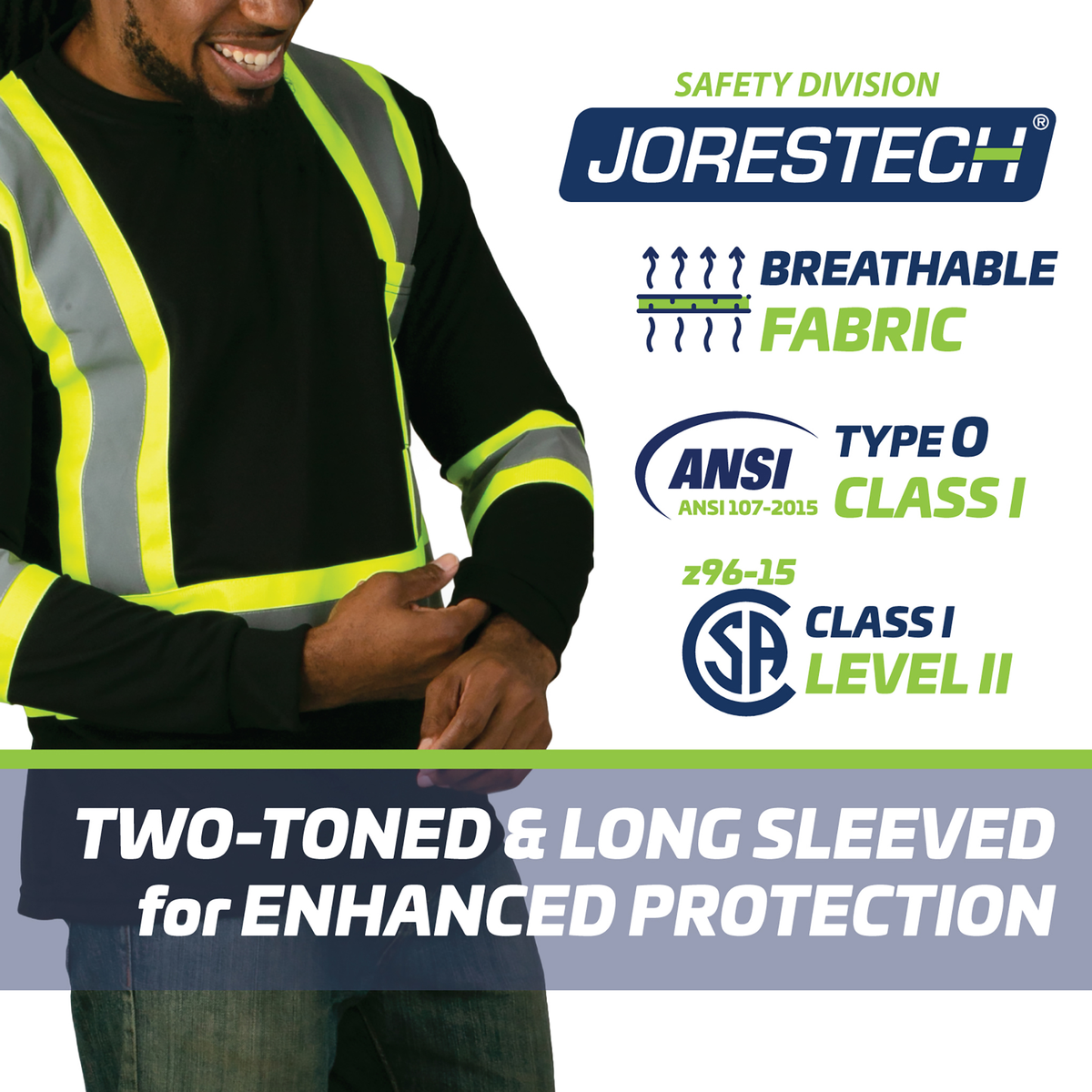 Jorestech Hi-Vis Two-Tone Reflective Long Sleeve Shirt
