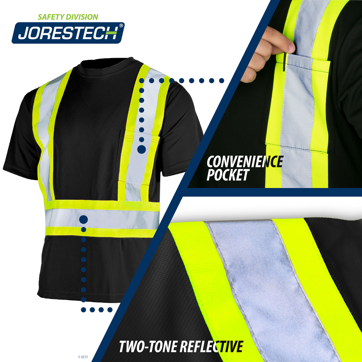 Jorestech Hi-Vis X-Back Reflective Two-Tone Safety Pocket Shirt