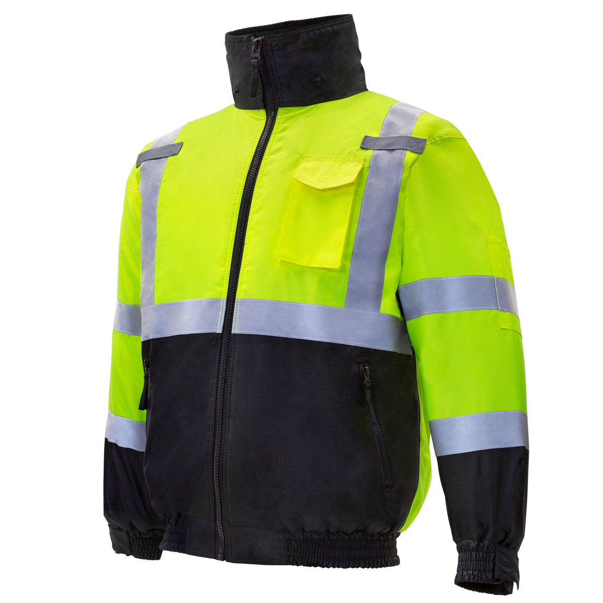 Jorestech Hi-Vis Safety Bomber Jacket with Reflective Stripes